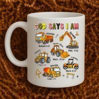 God Says I Am Construction Bible Verse Truck Coffee Mug thumb 2