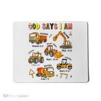 God Says I Am Construction Bible Verse Truck Mousepad thumb 0