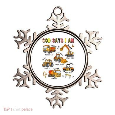 God Says I Am Construction Bible Verse Truck Ornament
