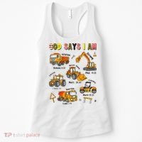 God Says I Am Construction Bible Verse Truck Women's Tank Top thumb 0