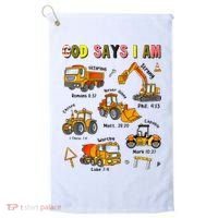 God Says I Am Construction Bible Verse Truck Golf Towel thumb 0