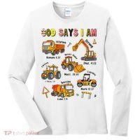 God Says I Am Construction Bible Verse Truck Women's Long Sleeve Shirt thumb 0