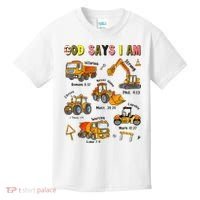 God Says I Am Construction Bible Verse Truck Kids T-Shirt thumb 0