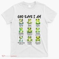 God Says I Am Christian Frog Love Funny Religious Jesus T-Shirt thumb 0