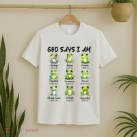 God Says I Am Christian Frog Love Funny Religious Jesus T-Shirt thumb 2