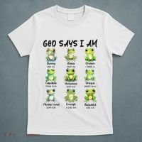 God Says I Am Christian Frog Love Funny Religious Jesus T-Shirt thumb 5