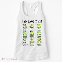 God Says I Am Christian Frog Love Funny Religious Jesus Women's Tank Top thumb 0