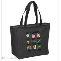 God Says I Am Teacher Life Tote Bag thumb 2