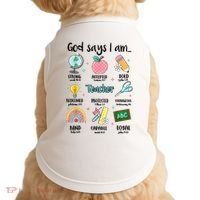 God Says I Am Teacher Life Doggie Tank thumb 0
