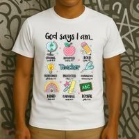 God Says I Am Teacher Life T-Shirt thumb 3