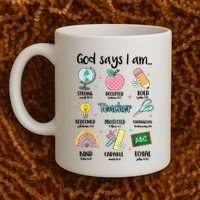God Says I Am Teacher Life Coffee Mug thumb 2