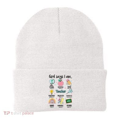 God Says I Am Teacher Life Beanie