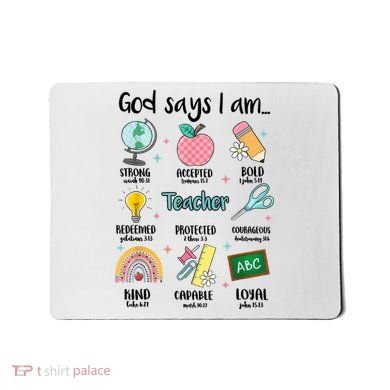 God Says I Am Teacher Life Mousepad
