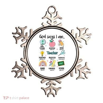 God Says I Am Teacher Life Ornament
