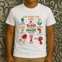 God Says I Am Black Christian Woman T-Shirt thumb 3