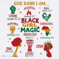 God Says I Am Black Christian Woman T-Shirt thumb 7
