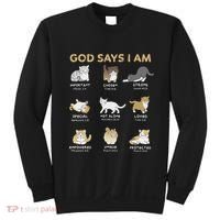 God Says I Am Cat Cute Cats Lover Bible Verse Christian Sweatshirt thumb 0
