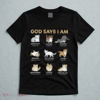 God Says I Am Cat Cute Cats Lover Bible Verse Christian T-Shirt thumb 5