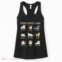 God Says I Am Cat Cute Cats Lover Bible Verse Christian Women's Tank Top thumb 0