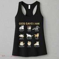 God Says I Am Cat Cute Cats Lover Bible Verse Christian Women's Tank Top thumb 3