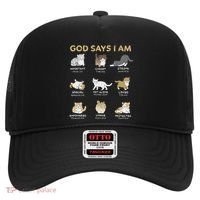 God Says I Am Cat Cute Cats Lover Bible Verse Christian Hat thumb 0