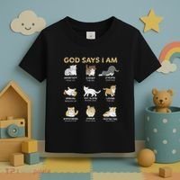 God Says I Am Cat Cute Cats Lover Bible Verse Christian Toddler T-Shirt thumb 3