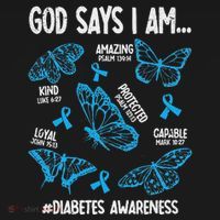 God Says I Am Diabetes Awareness Butterfly Christian Apron thumb 3