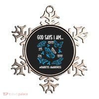 God Says I Am Diabetes Awareness Butterfly Christian Ornament thumb 0