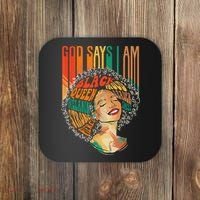 God Says I Am Afro African American Black  History Coaster thumb 0