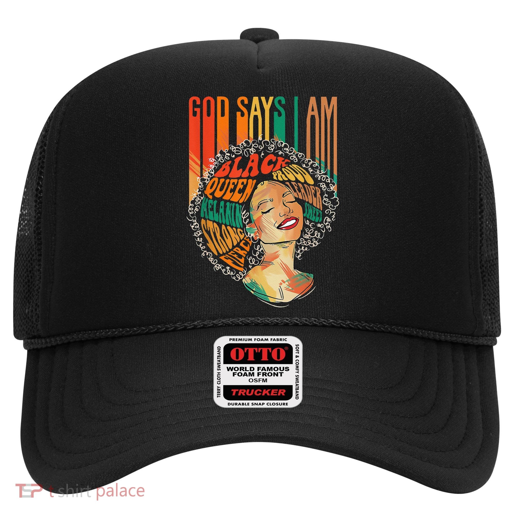 God Says I Am Afro African American Black  History Hat