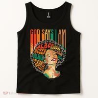 God Says I Am Afro African American Black  History Tank Top thumb 2