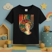 God Says I Am Afro African American Black  History Toddler T-Shirt thumb 3