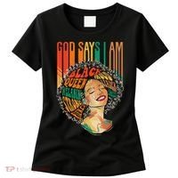 God Says I Am Afro African American Black  History Women's T-Shirt thumb 0