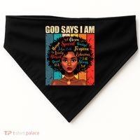 God Says I Am Black History Month Juneteenth African America Cute Gift USA-Made Doggie Bandana thumb 0