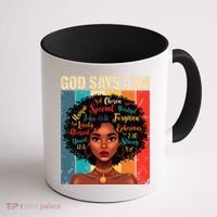 God Says I Am Black History Month Juneteenth African America Cute Gift Coffee Mug thumb 1