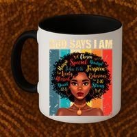 God Says I Am Black History Month Juneteenth African America Cute Gift Coffee Mug thumb 2
