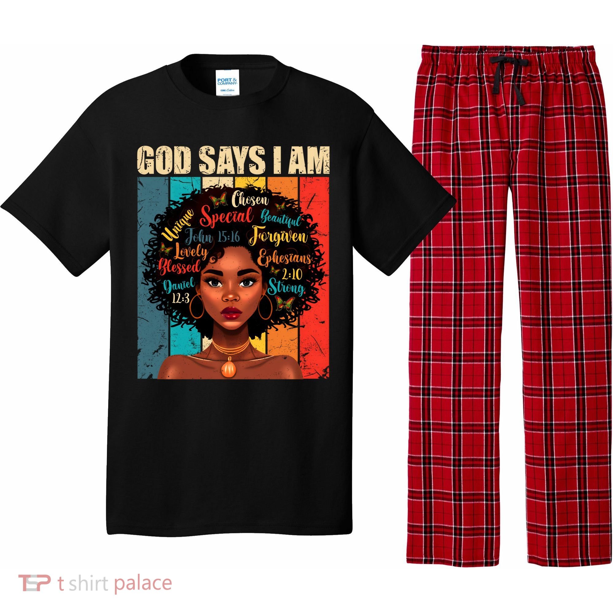 God Says I Am Black History Month Juneteenth African America Cute Gift Pajama Set