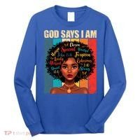 God Says I Am Black History Month Juneteenth African America Cute Gift Long Sleeve Shirt thumb 0