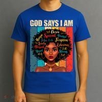 God Says I Am Black History Month Juneteenth African America Cute Gift T-Shirt thumb 3