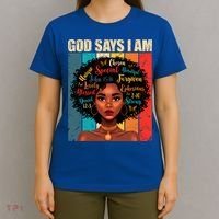 God Says I Am Black History Month Juneteenth African America Cute Gift T-Shirt thumb 4