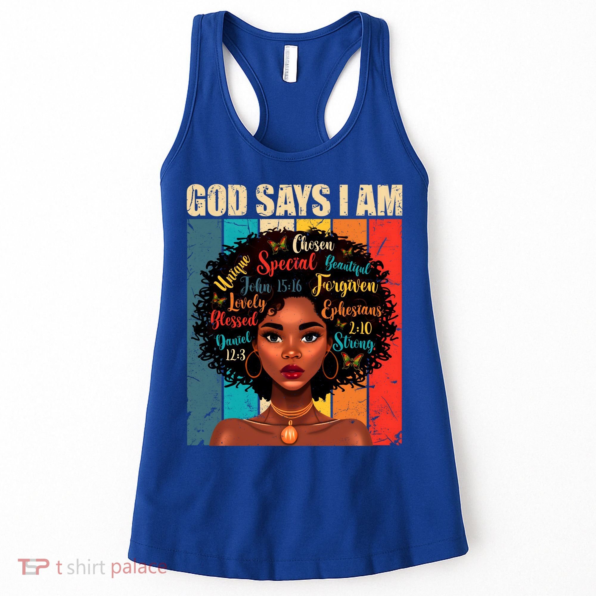 God Says I Am Black History Month Juneteenth African America Cute Gift Women's Tank Top