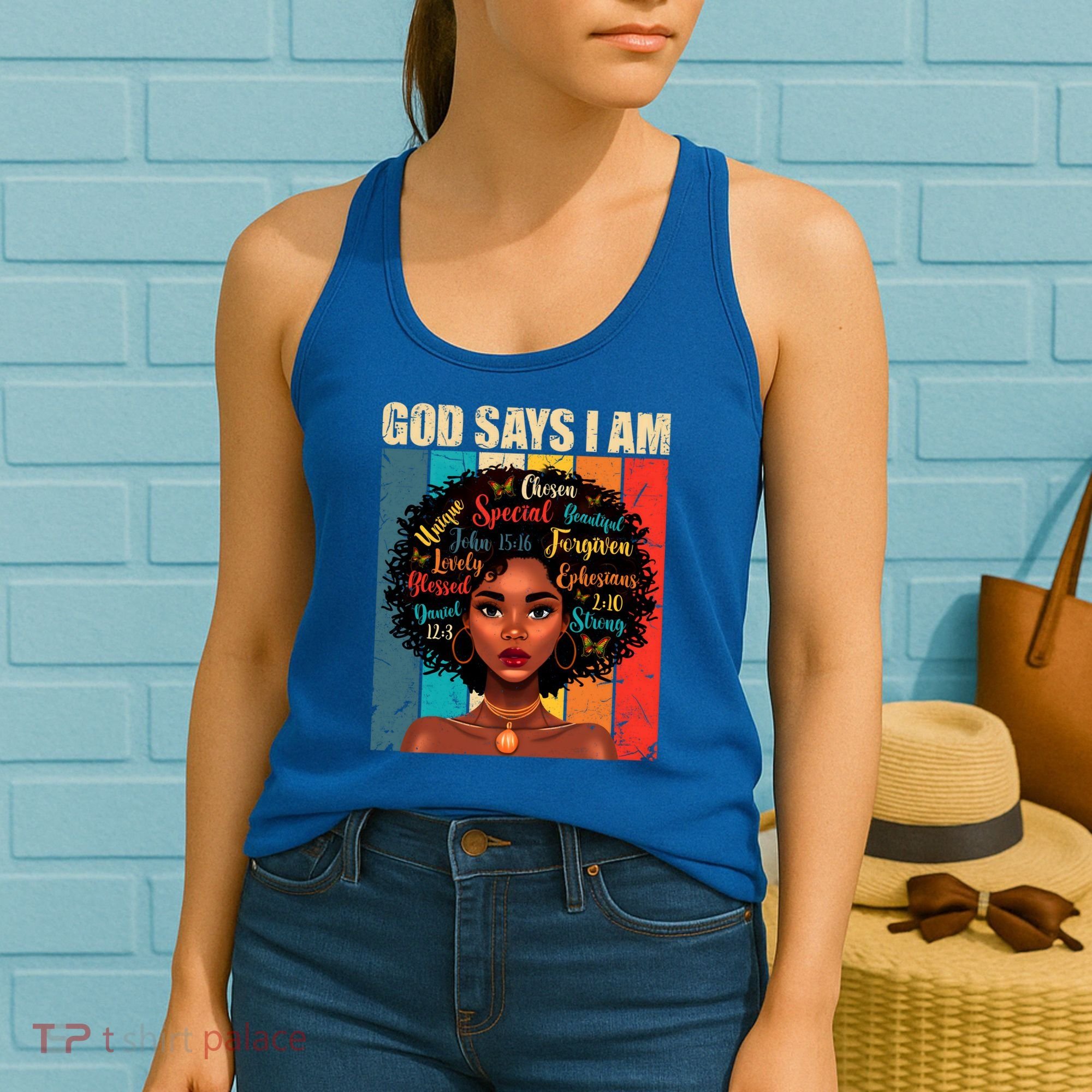 God Says I Am Black History Month Juneteenth African America Cute Gift Women's Tank Top