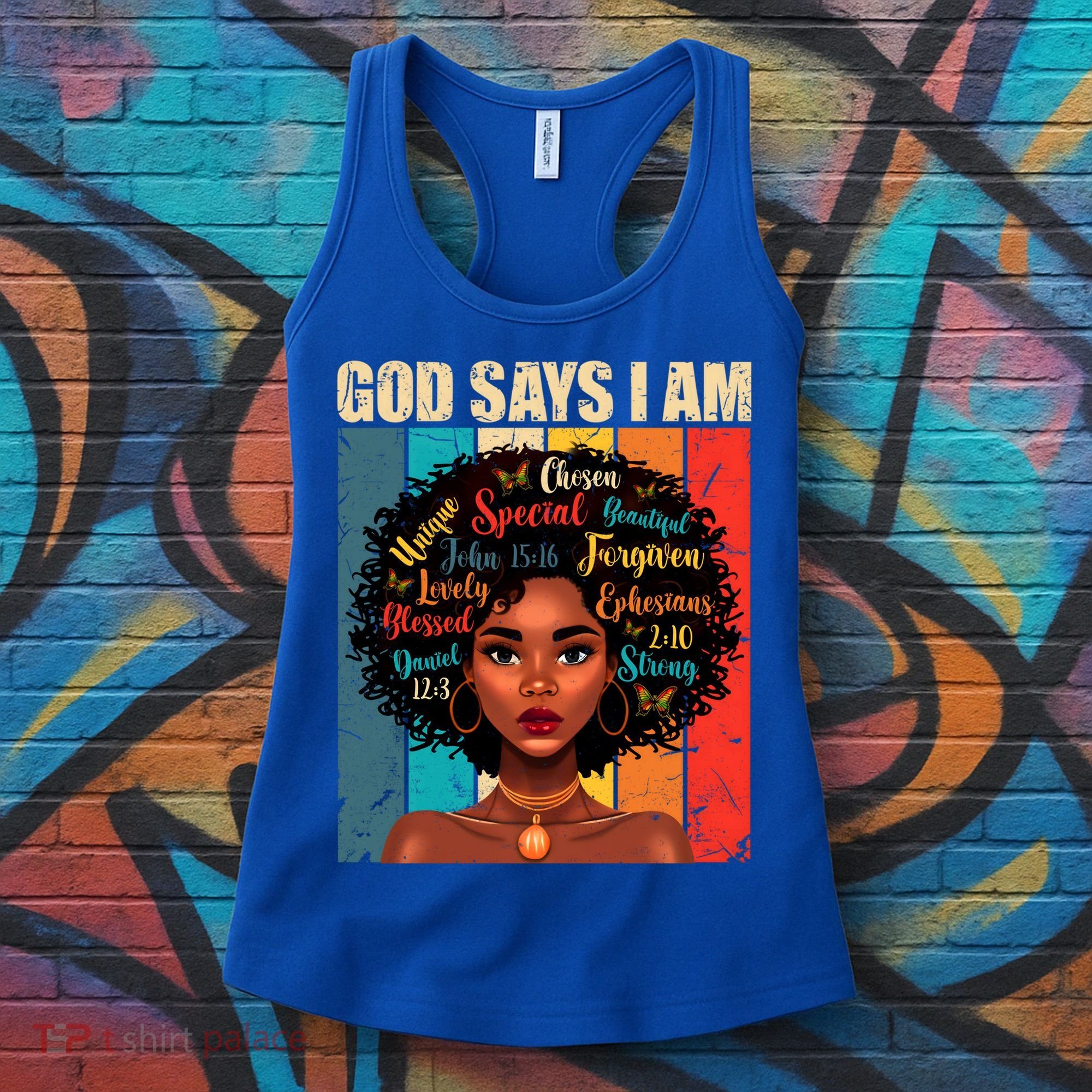 God Says I Am Black History Month Juneteenth African America Cute Gift Women's Tank Top