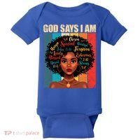 God Says I Am Black History Month Juneteenth African America Cute Gift Baby Bodysuit thumb 0