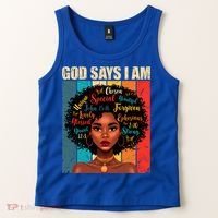 God Says I Am Black History Month Juneteenth African America Cute Gift Tank Top thumb 2