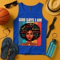God Says I Am Black History Month Juneteenth African America Cute Gift Tank Top thumb 4