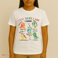 God Says I Am Cute Dinosaur Lovers Bible Christian Kids Boy T-Shirt thumb 4