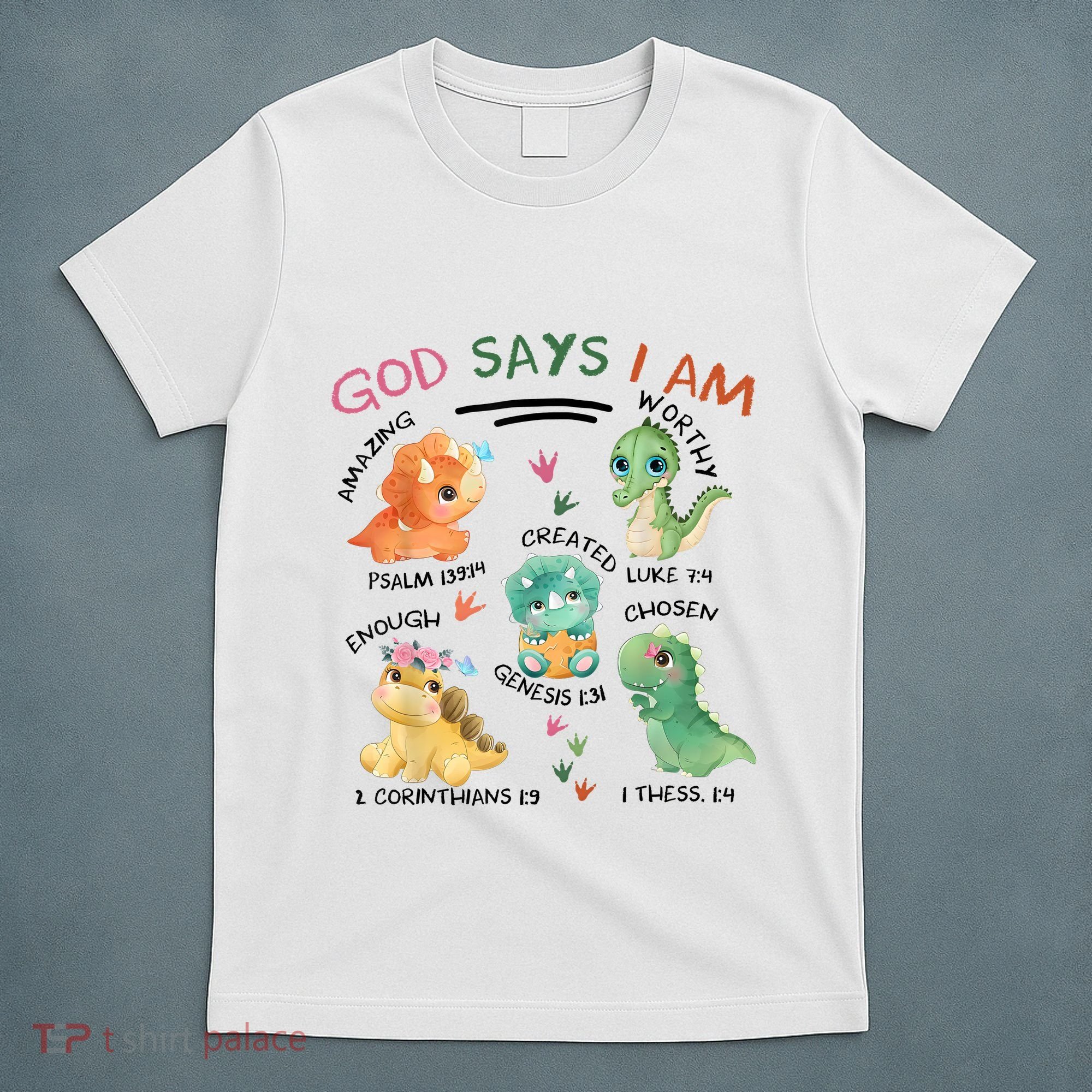 God Says I Am Cute Dinosaur Lovers Bible Christian Kids Boy T-Shirt