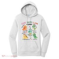 God Says I Am Cute Dinosaur Lovers Bible Christian Kids Boy Women's Hoodie thumb 0