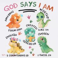 God Says I Am Cute Dinosaur Lovers Bible Christian Kids Boy Women's Tank Top thumb 5